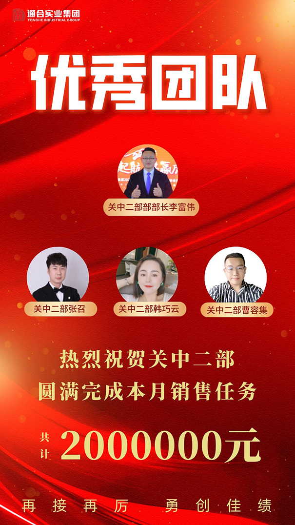 通合實(shí)業(yè)集團(tuán)8月優(yōu)秀團(tuán)隊(duì)及個(gè)人表彰！